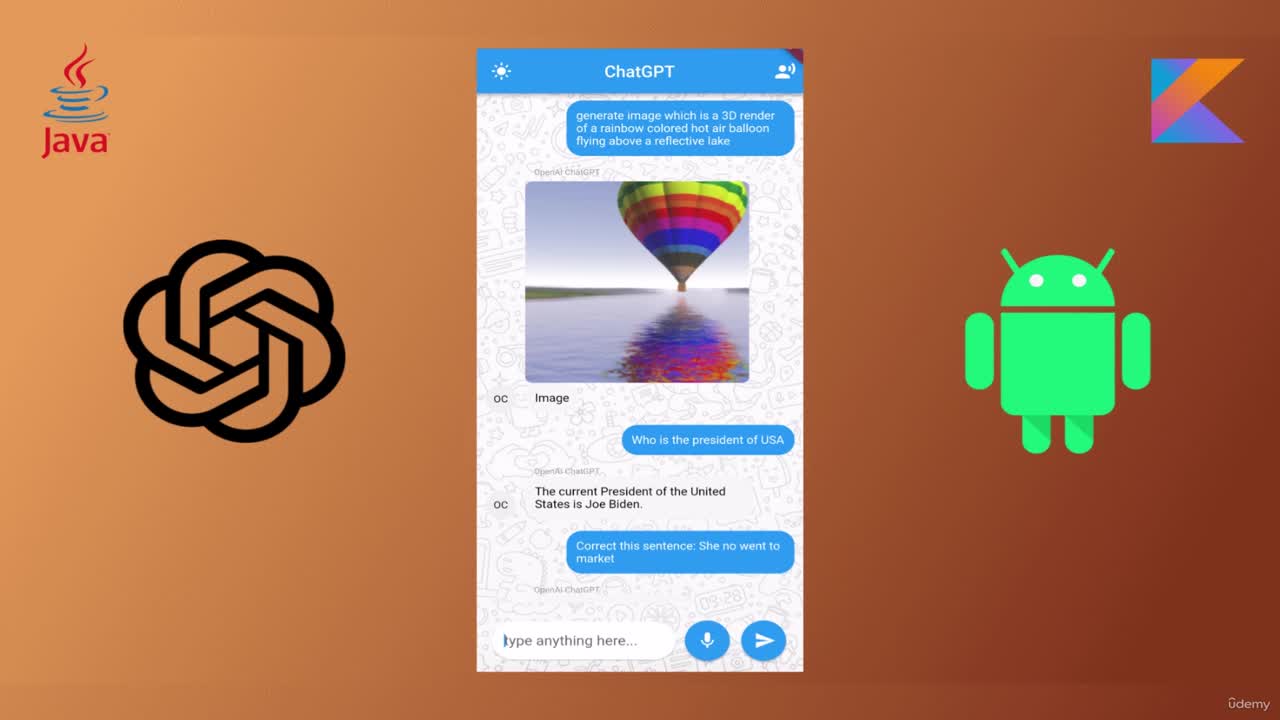 Build ChatGPT & DALLE App for Android using Java or Kotlin